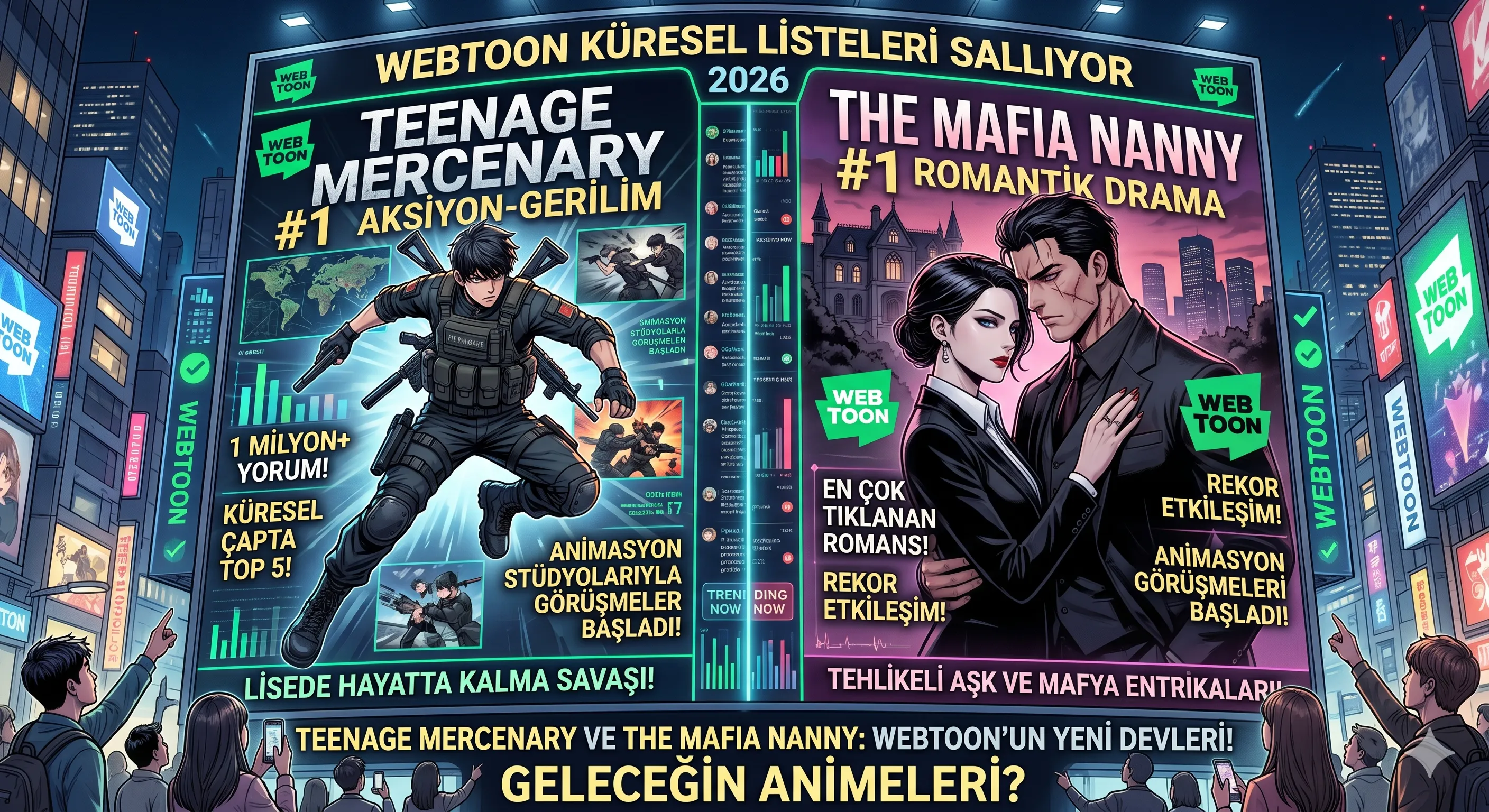 Teenage Mercenary ve The Mafia Nanny: 2026 listelerinde neden yükseliyorlar? - Çizgi Rehberi